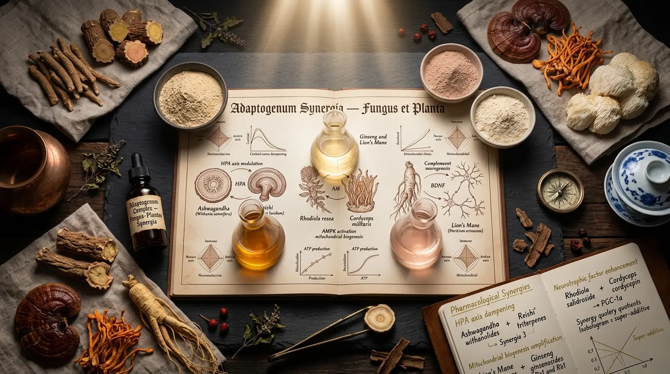 Interactions of Fungal and Plant Adaptogens: A Focus on Ashwagandha, Rhodiola, and Ginseng