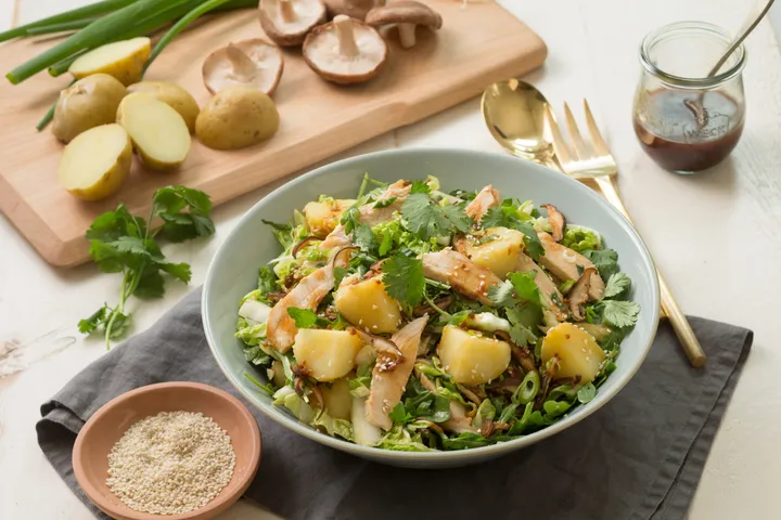 “Çin Usulü Tavuklu Shiitake Salatası” başlıklı tarifin fotoğrafı (Mushroom Council)