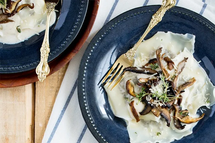 “Tavuklu Mantarlı Ravioli” başlıklı tarifin fotoğrafı (Mushroom Council)