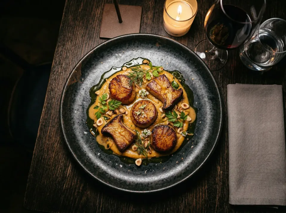 Vegan Protein Tabağı — King Oyster Scallop Tekniği